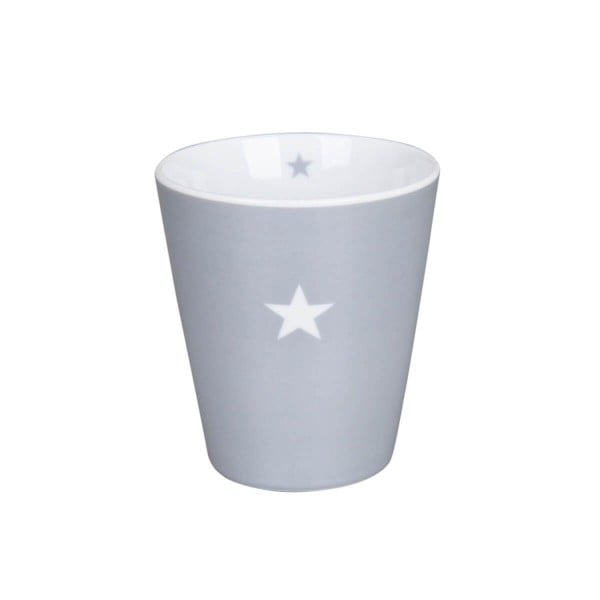 Krasilnikoff Happy Mug ohne Henkel "Colourful star" (Grey)