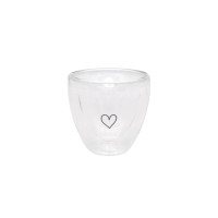 Doppelwandiges Glas "Herz" - 150 ml (Transparent) von Eulenschnitt