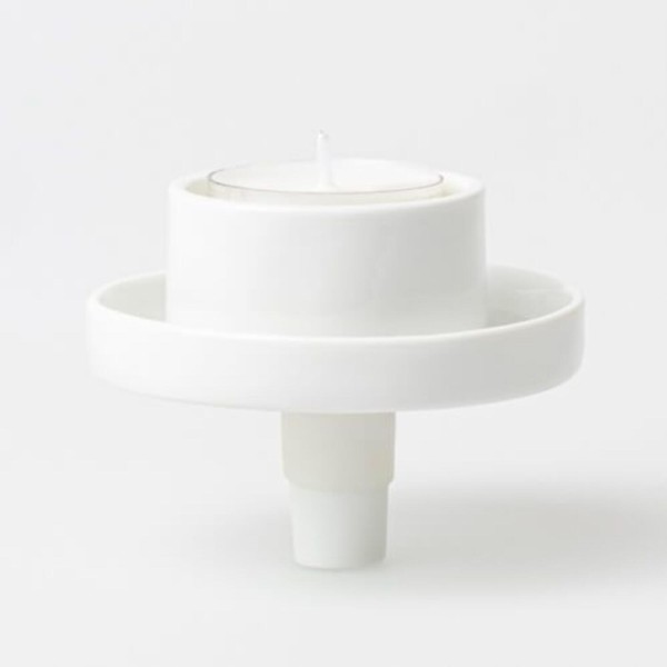 Flaschenlicht für Teelicht - 8x6 cm (Weiß) von räder Design