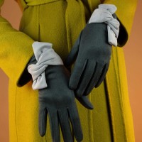 Handschuhe "Henrietta" (Grau/Schwarz) von Powder