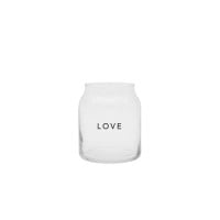 Vase aus Glas "Love" - klein (Transparent) von Eulenschnitt