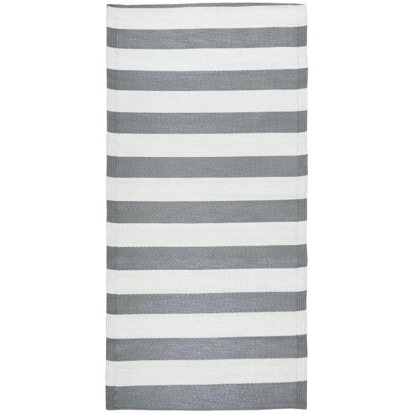 Ib Laursen Outdoor-Teppich breit gestreift - 180x90cm (Grau)