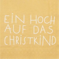 Cocktailservietten "XMAS - Ein Hoch auf das Christkind" - 25x25 cm (Gelb) von räder Design