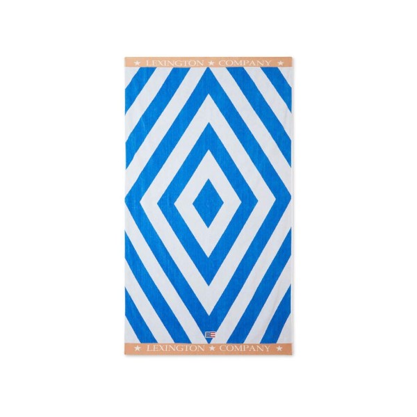 Strandtuch "Graphic" - 100x180 cm (Blau/Weiß/Beige) von Lexington