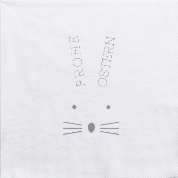 Papierservietten "Frohe Ostern" - 33x33 cm (Weiß/Schwarz) von räder Design