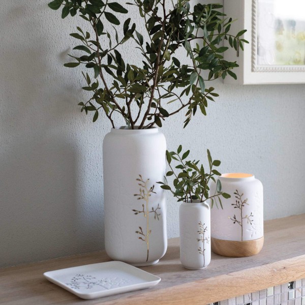Mini-Vase "LIVING - Goldzweig" (Weiß) von räder Design
