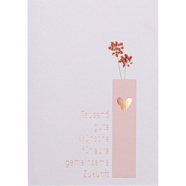 Vasenkarte "Tausend gute Wünsche" - 11,8x16,6 cm (Rosa) von räder Design