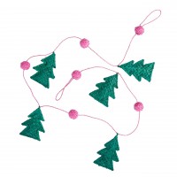 rice Girlande aus Raffiabast "Christmas" - 100cm (Pink)