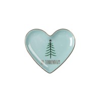 Dekoteller Herz "Love Plates - Oh Tannenbaum" (Blau/Gold) von Gift Company 