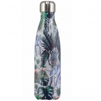 CHILLY'S Bottle Isolierflasche "Tropical Elephant" - 500 ml (Grau/Grün)