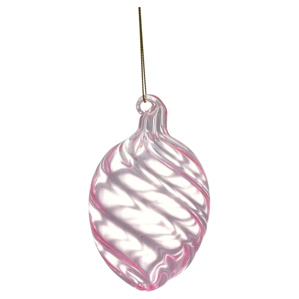 Ei-Anhänger aus Glas "Swirl Wide" - 10 cm (Pale Pink)