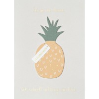 Früchtchen-Karte "Ananas" - 11,8x16,6 cm (Grau/Grün/Gelb) von räder Design