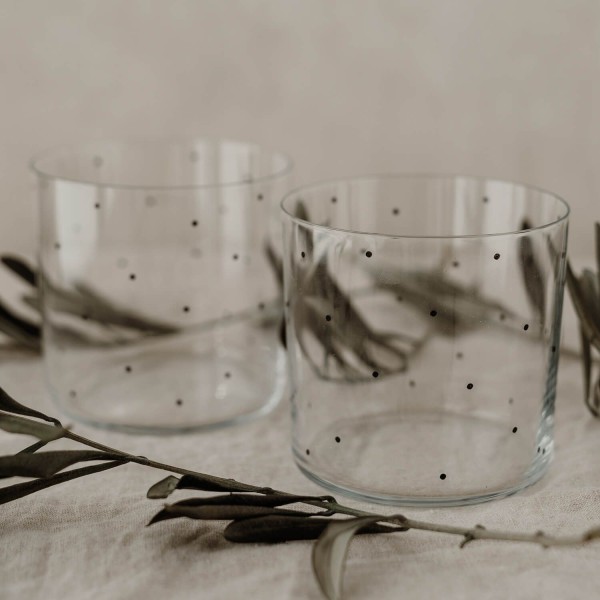 Trinkglas "Punkte" im 2er-Set - 350 ml (Transparent) von Eulenschnitt