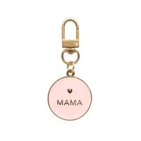 Schlüsselanhänger "Mama" - 3,2x6,8 cm (Rosa/Gold) von Eulenschnitt