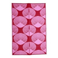 rice Teppich aus recyceltem Kunststoff "Sea Shell" - 180x120 cm (Pink/Rot)