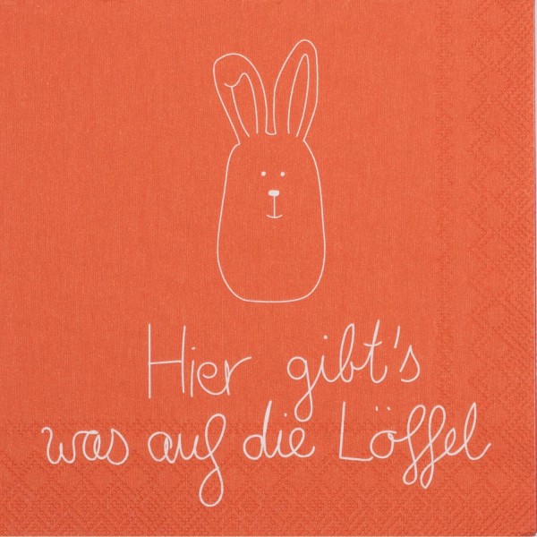 Papierservietten "OSTERN - Auf die Löffel" (Orange) von räder Design