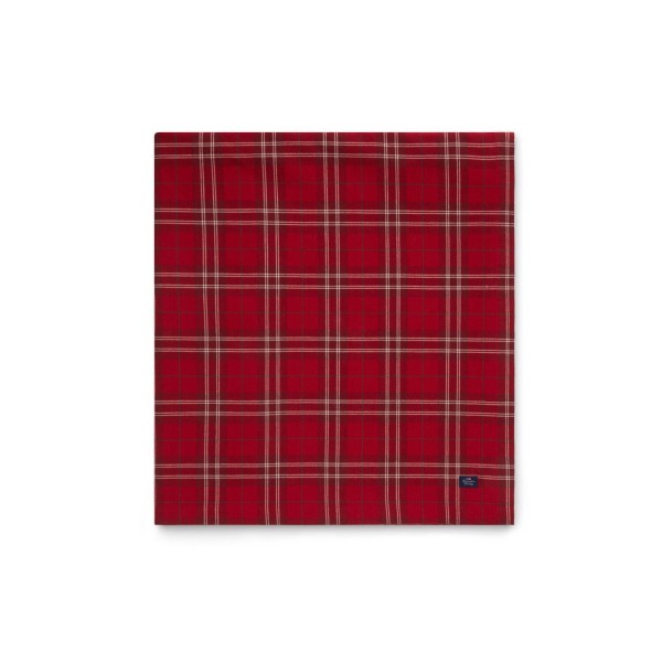 Tischdecke aus Bio-Baumwolle "Checked Oxford" - 150x250 cm (Rot/Beige/Grün) von Lexington