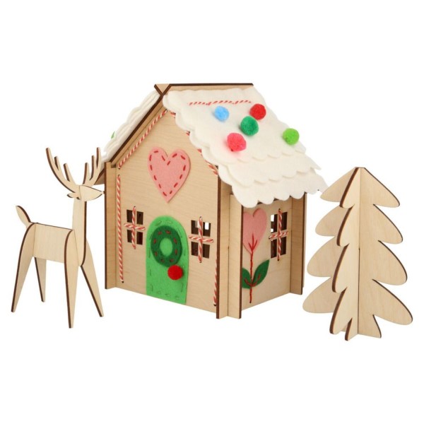 Bastel-Set "Wooden Embroidery Gingerbread House" von Meri Meri