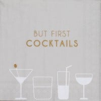 Cocktailservietten "But first Cocktails" - 12,5x12,5 cm (Grau) von räder Design