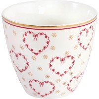 GreenGate Latte Cup "Layla Heart" (Weiß)
