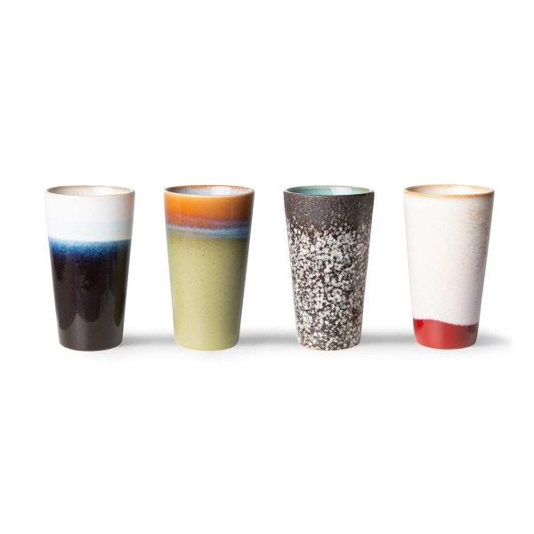 Latte Macchiato-Tasse "70s ceramics" im 4er-Set (Antares) von HKliving