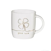 Henkelbecher "Good Luck" - 350 ml (Weiß/Gold) von ASA
