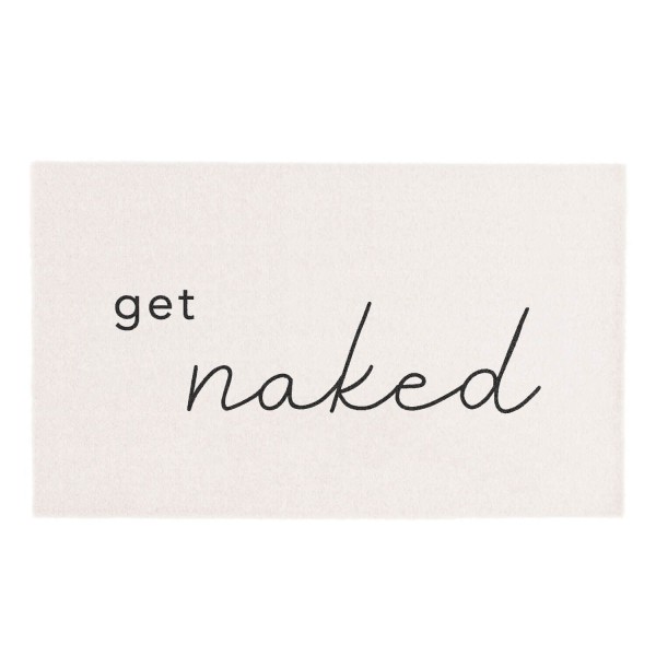 Waschbare Badematte "Get naked" - 67x120 cm (Creme) von Eulenschnitt