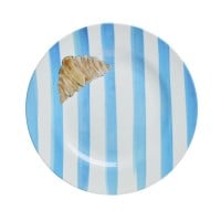 rice Melamin Servierteller "Croissant" (Blau/Weiß)