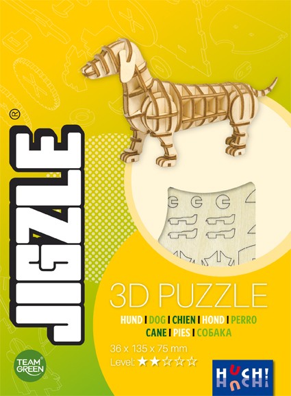 Gesellschaftsspiel Jigzle 3D Holzpuzzle - Hund von HUCH!