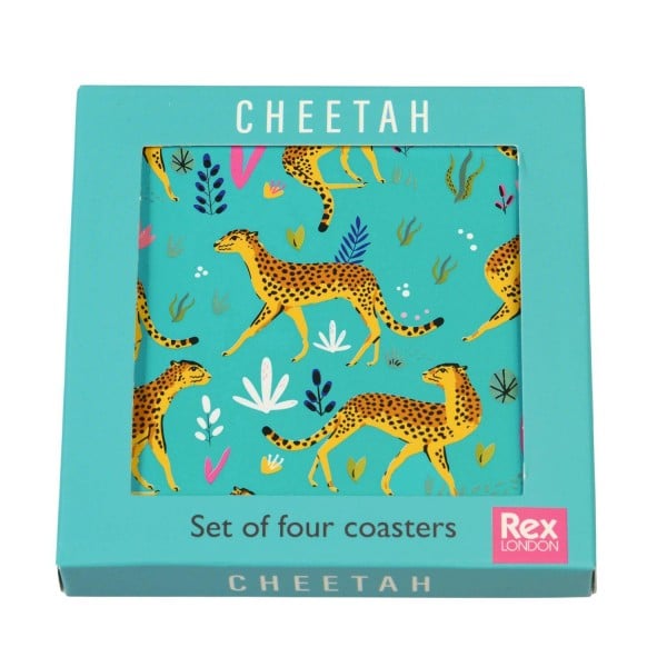 Glas-Untersetzer "Cheetah" - 4er-Set von Rex LONDON