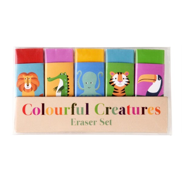 Radiergummi-Set "Colourful Creatures" von Rex LONDON