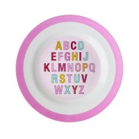 rice Melamin Frühstücksteller "Alphabet" (Pink)